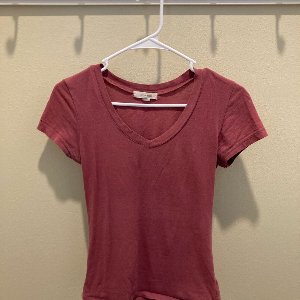 Women's V-Neck T-Shirt - Rose
